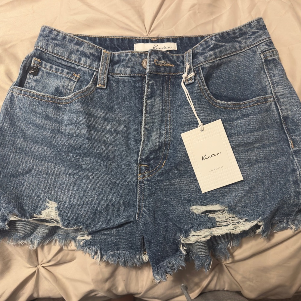 KanCan Blue Distressed Jean Shorts